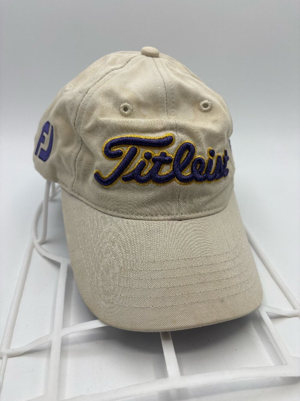 Titleist FootJoy FJ Golf Hat Khaki Purple Gold Cap